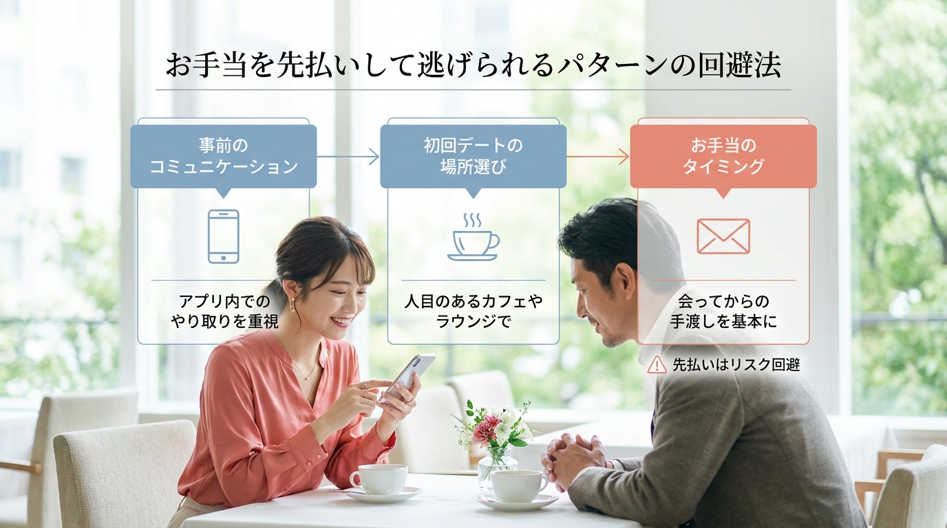 お手当を先払いして逃げられるパターンの回避法