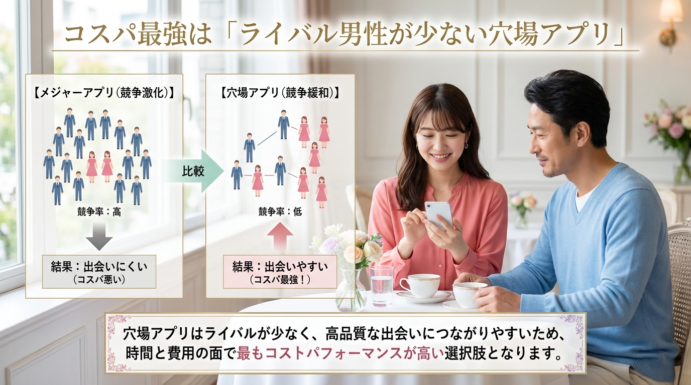 コスパ最強は「ライバル男性が少ない穴場アプリ」である