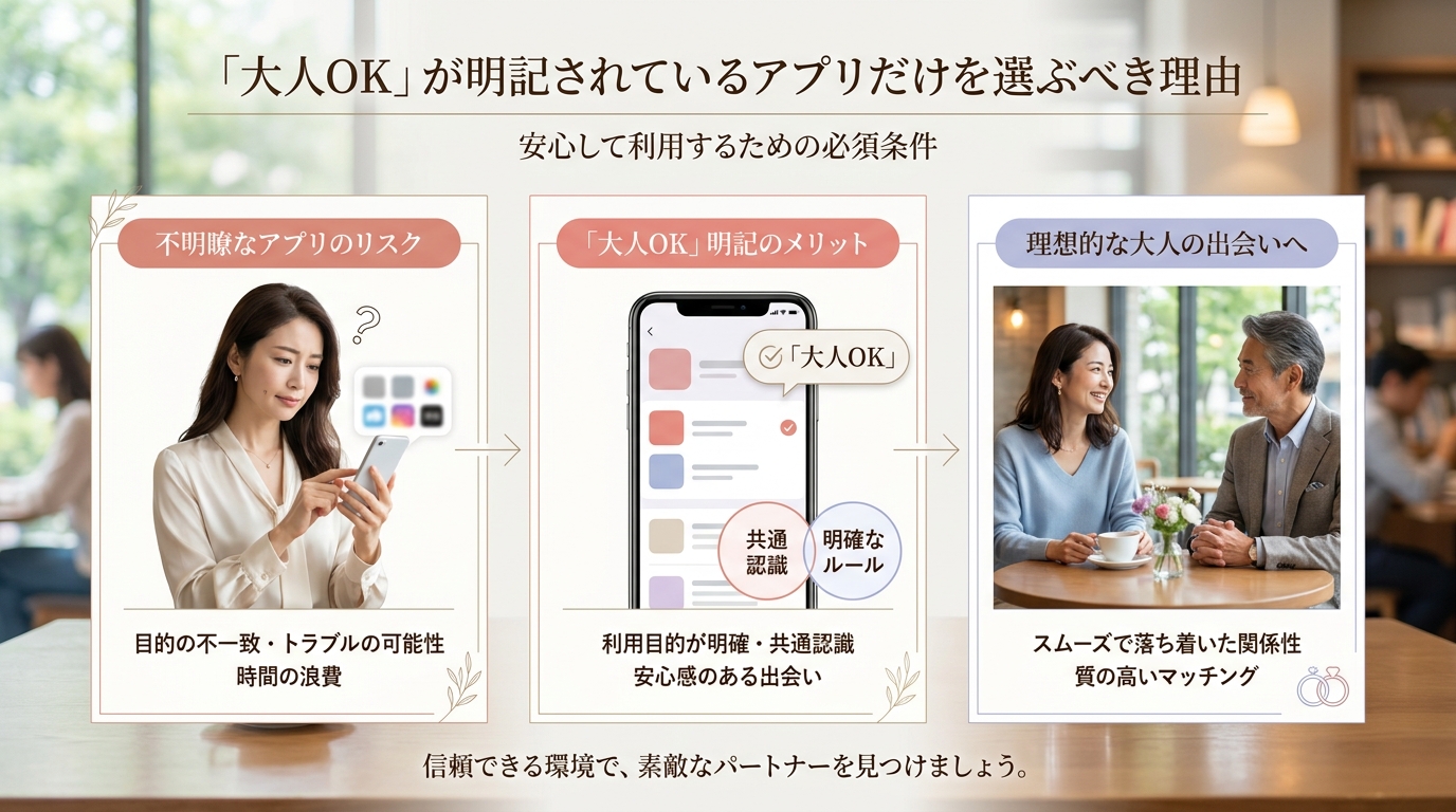 「大人OK」が明記されているアプリだけを選ぶべき理由