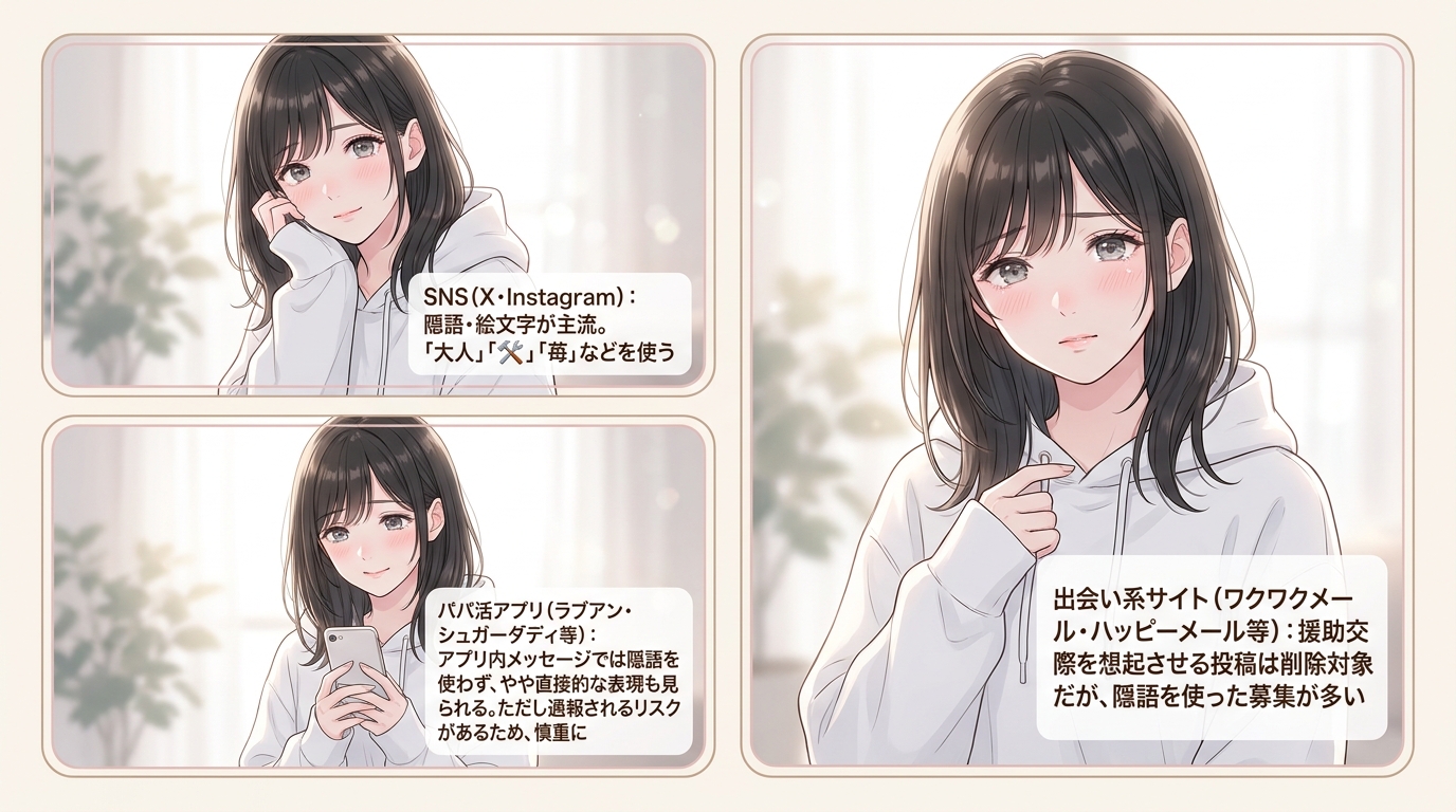 SNSとアプリで異なる隠語の使われ方