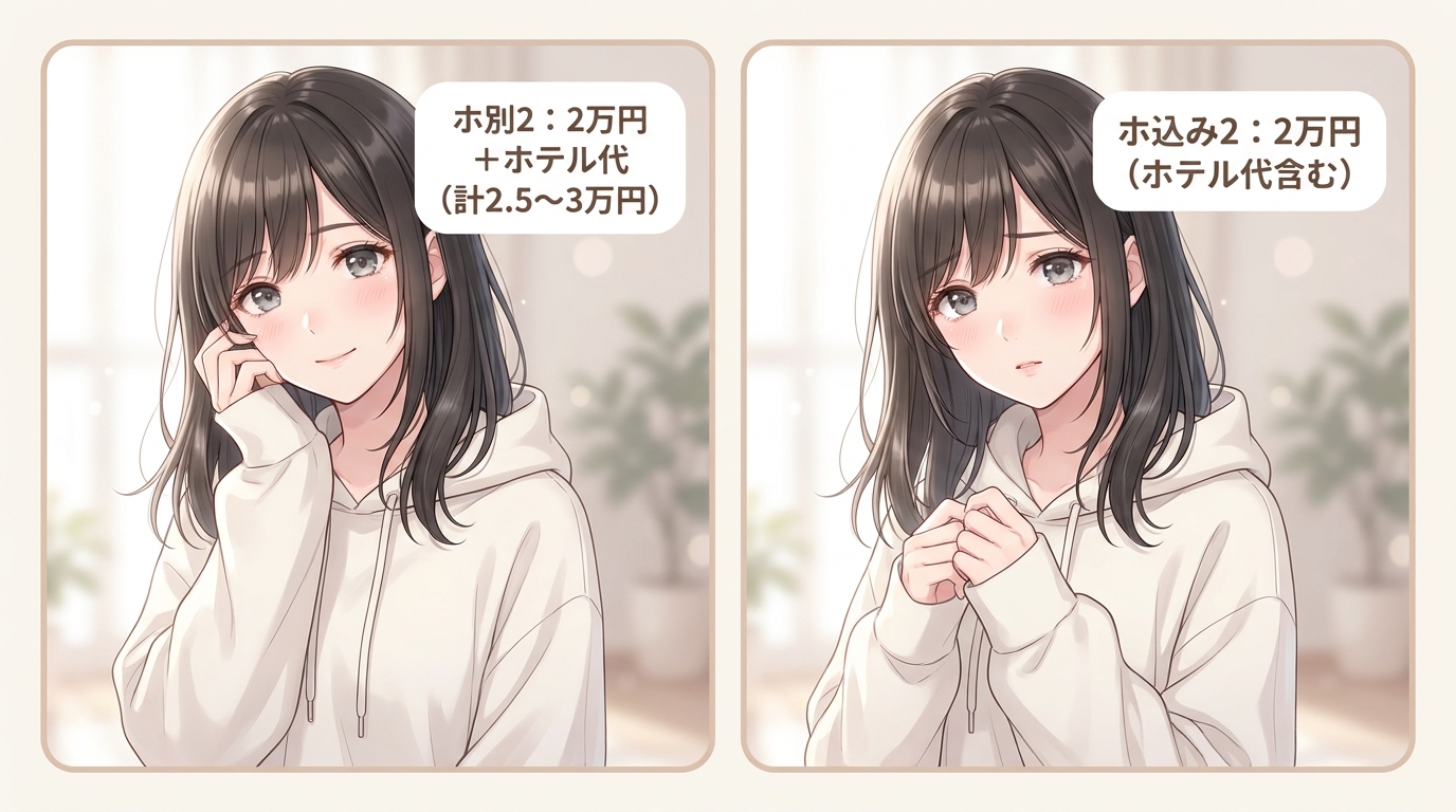ホ込みの意味と金銭的な差