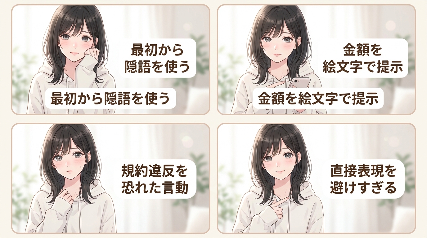 「わり」「イチゴ」など隠語での使われ方