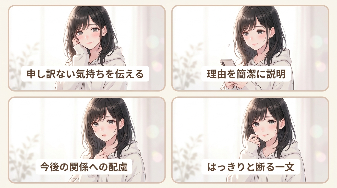 メッセージで断る場合の例文とポイント