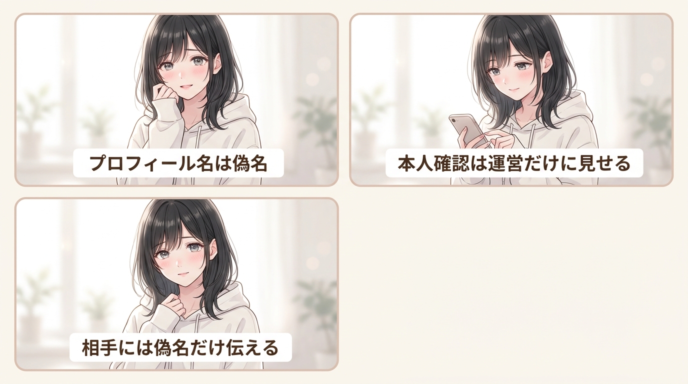 パパ活アプリは必ず偽名で登録する
