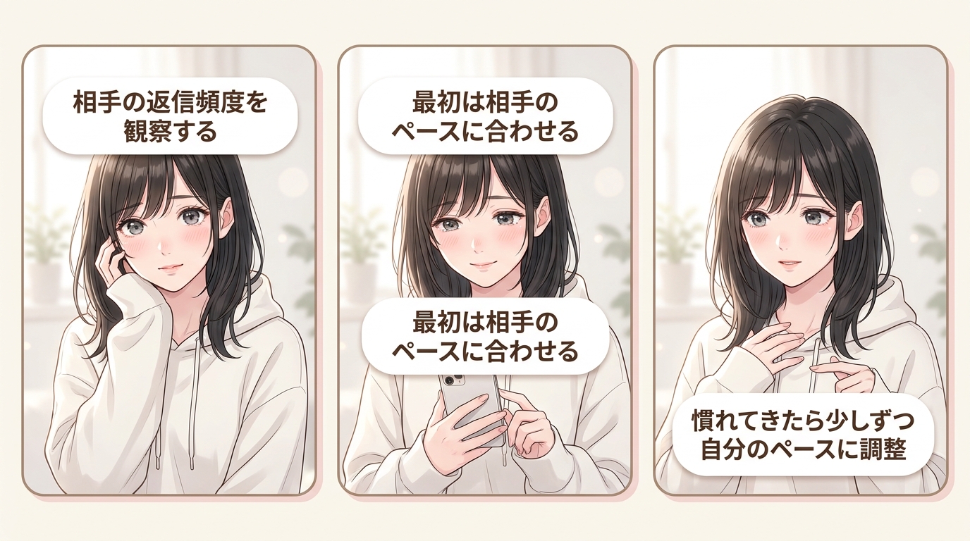 パパからの連絡ペースに最初は合わせる