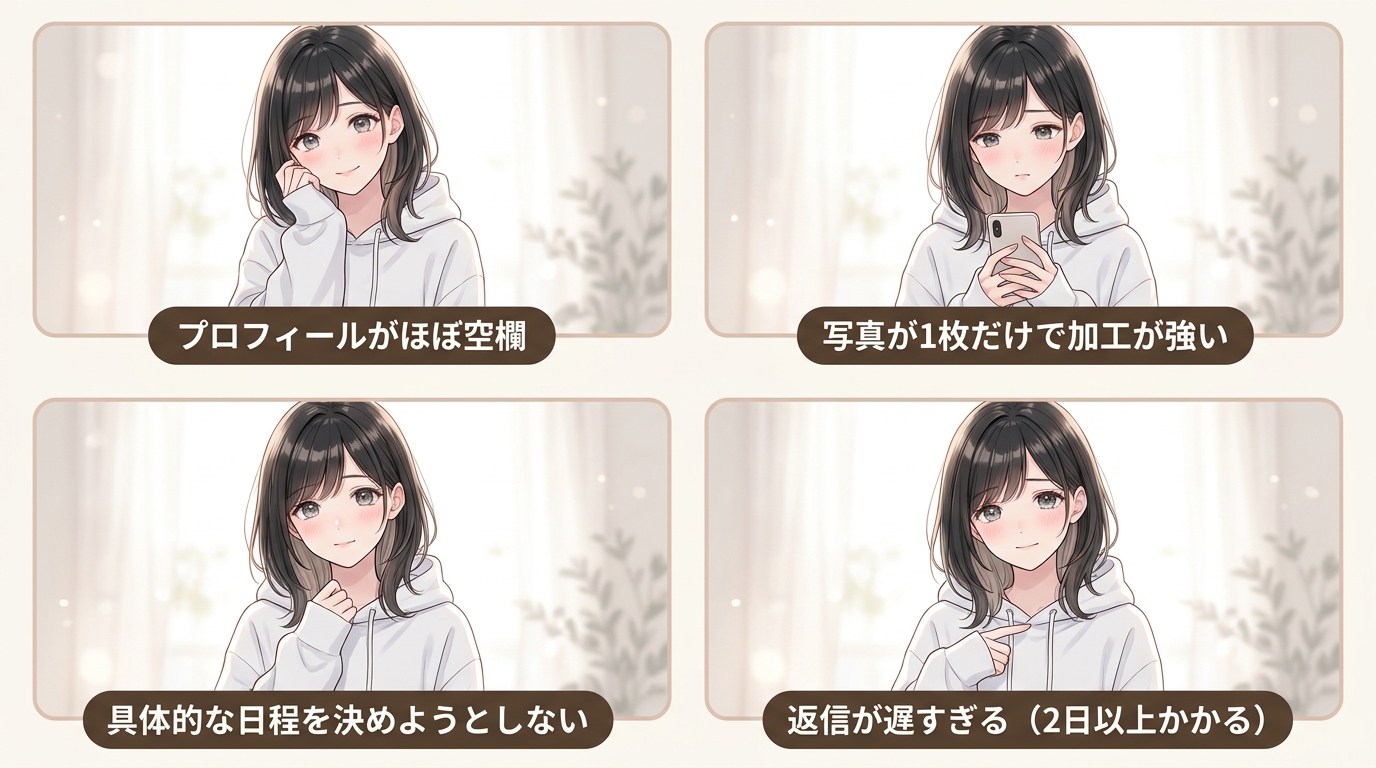 埋もれている・冷やかし女性を見分ける方法