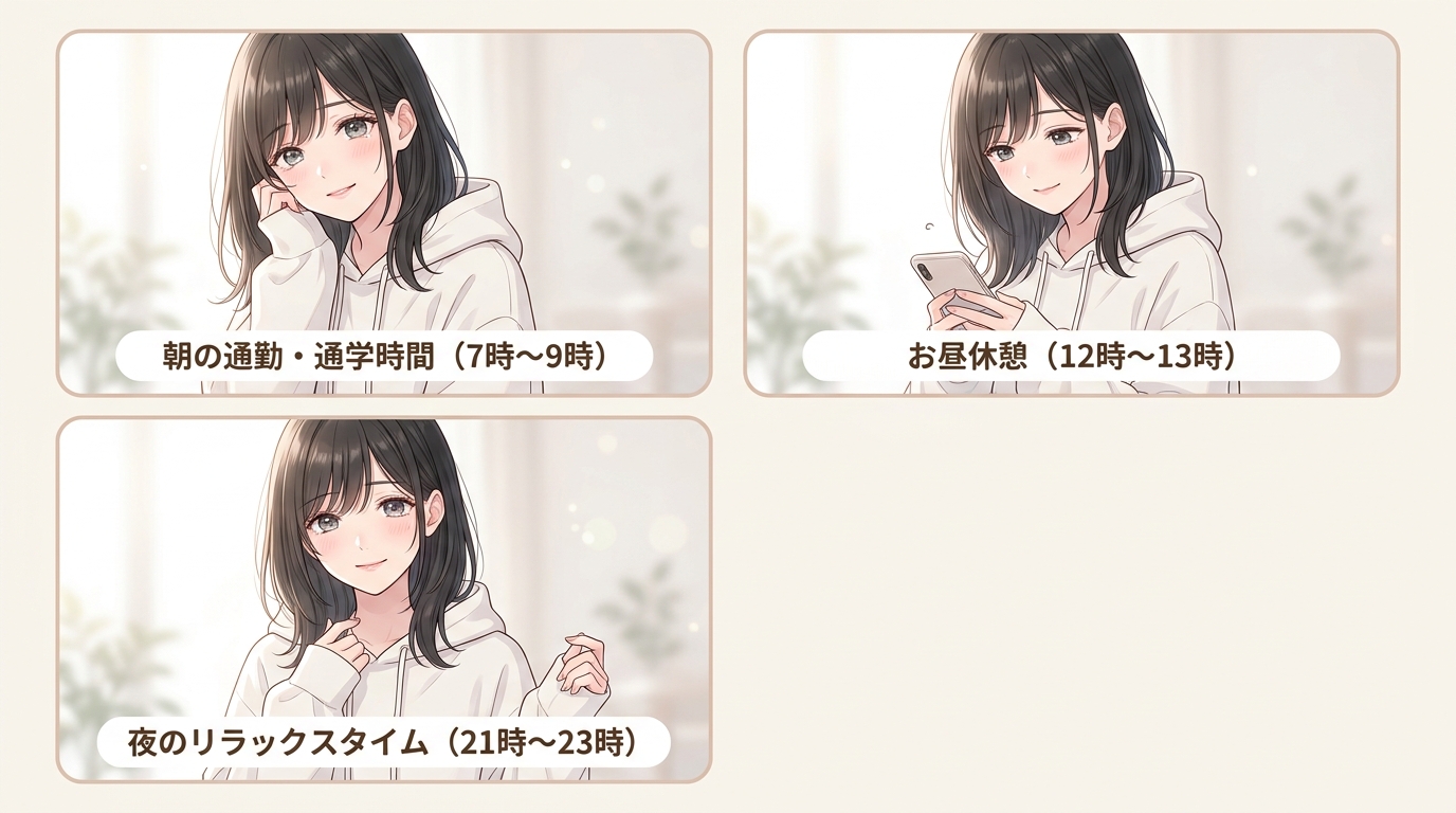 女性が返信しやすい時間帯を狙う