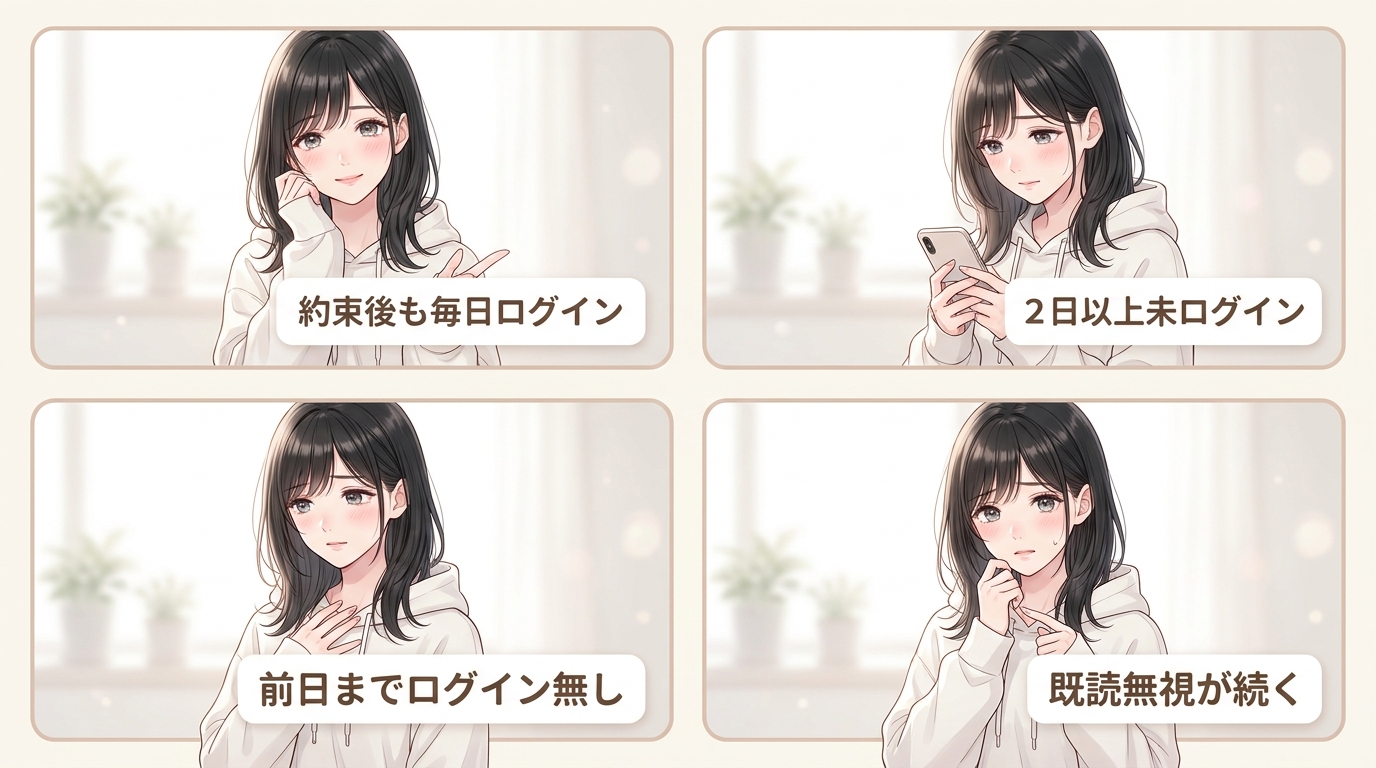 パパ活アプリのログイン頻度も見る