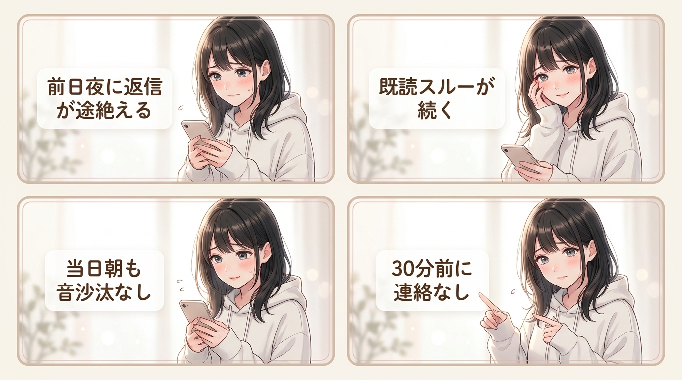 約束直前の態度が一番わかりやすい