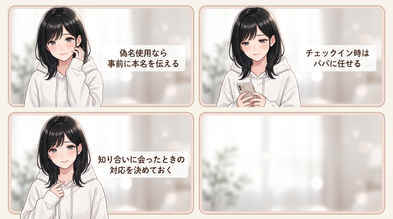 身バレ対策と持ち物の注意点